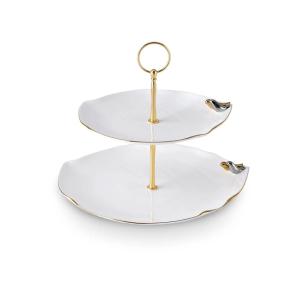 Karaca x Müge Anlı Kuşlu Katlı Kurabiyelik Gold 27 cm