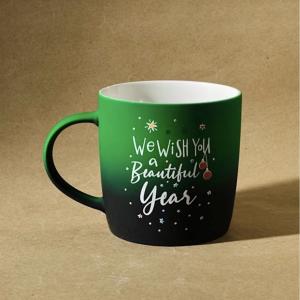 Karaca New Year Yılbaşı Yeşil 350 ml Soft Touch Kupa